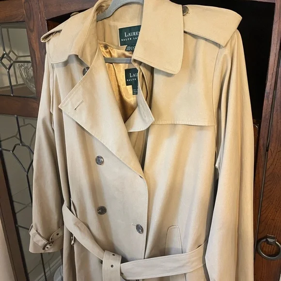 Lauren Ralph Lauren Twill Double-Breasted Belted Trench Coat
